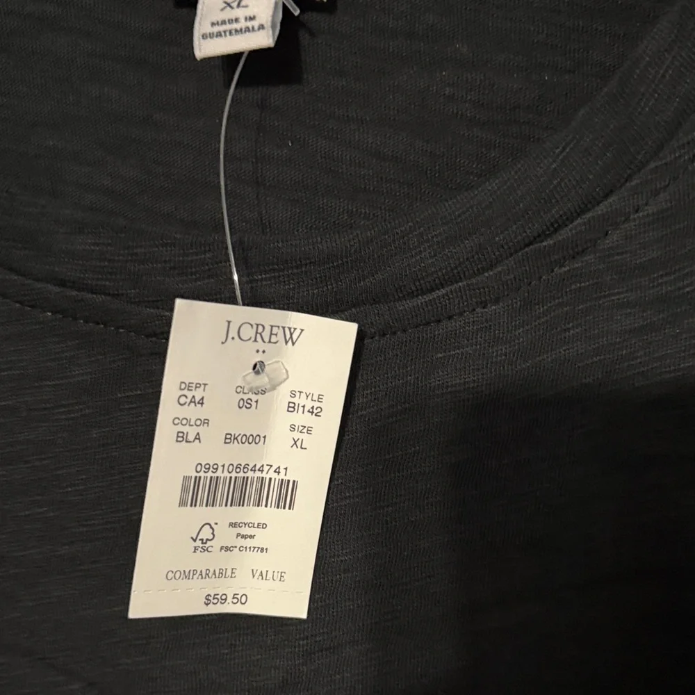 New! J Crew Black Tie-Front Tee Dress - Picture 2 of 3